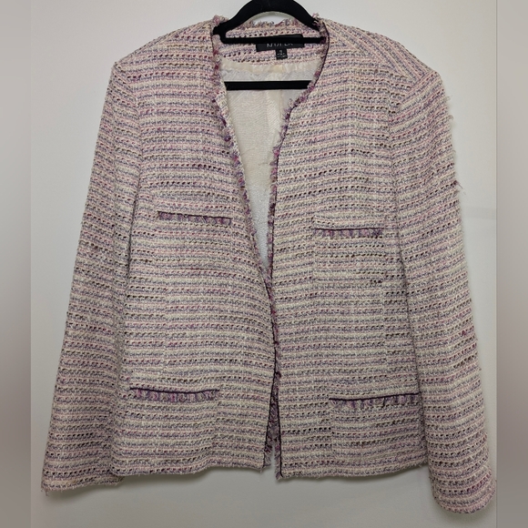 Kasper Tweed Jacket Plus Size 18 Boucle Fringe Career Classic Office Corpcore - Picture 2 of 9
